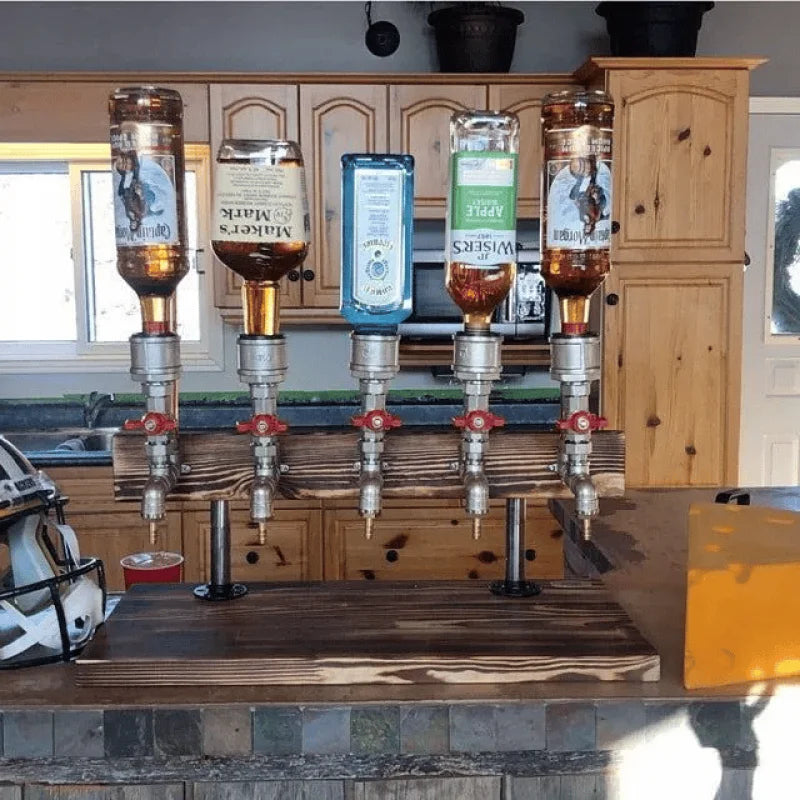 Wooden Liquor Dispenser Station
