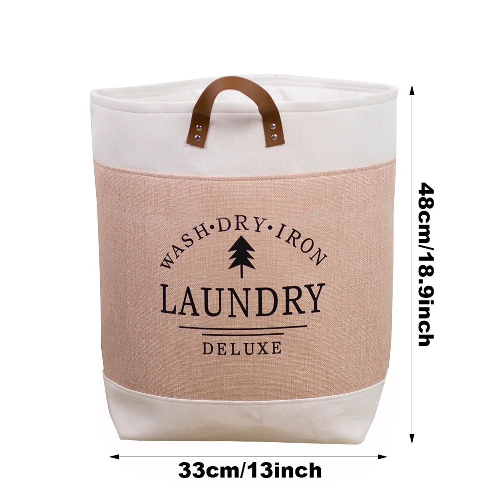 Oxford Fabric Laundry Basket Space-saving Clothes Storage Bag Waterproof Laundry Basket for Laundry Room Storage Organizer