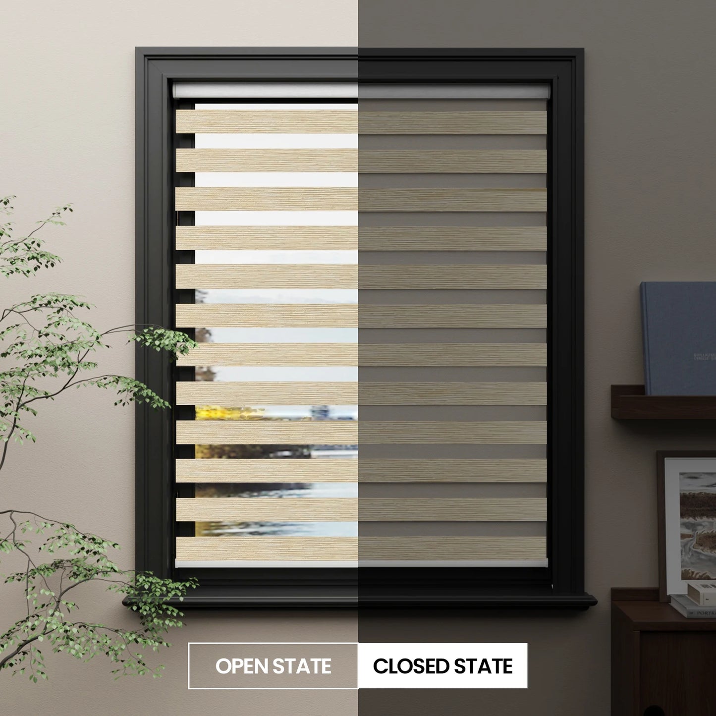 Bluetooth Smart Motorized Blackout Shades for Home Office Voice & Remote/App Controlled Roller Blinds with Safety Features