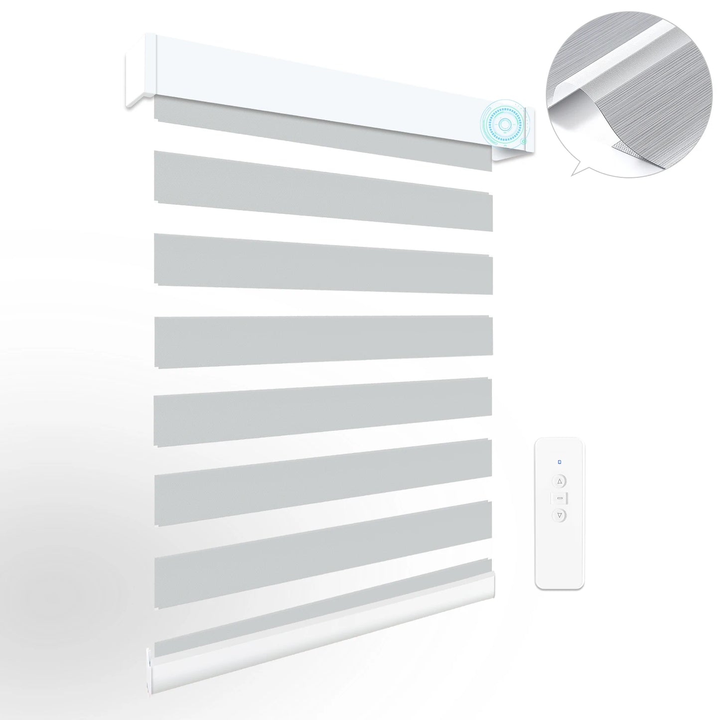 Bluetooth Smart Motorized Blackout Shades for Home Office Voice & Remote/App Controlled Roller Blinds with Safety Features