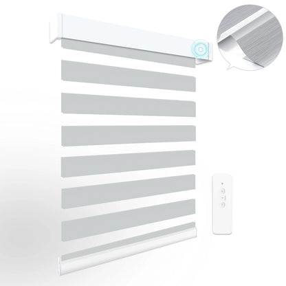 Bluetooth Smart Motorized Blackout Shades for Home Office Voice & Remote/App Controlled Roller Blinds with Safety Features