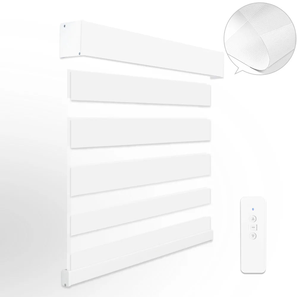 Bluetooth Smart Motorized Blackout Shades for Home Office Voice & Remote/App Controlled Roller Blinds with Safety Features