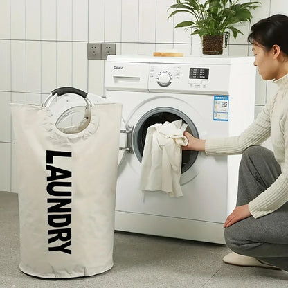 Oxford Fabric Laundry Basket Space-saving Clothes Storage Bag Waterproof Laundry Basket for Laundry Room Storage Organizer