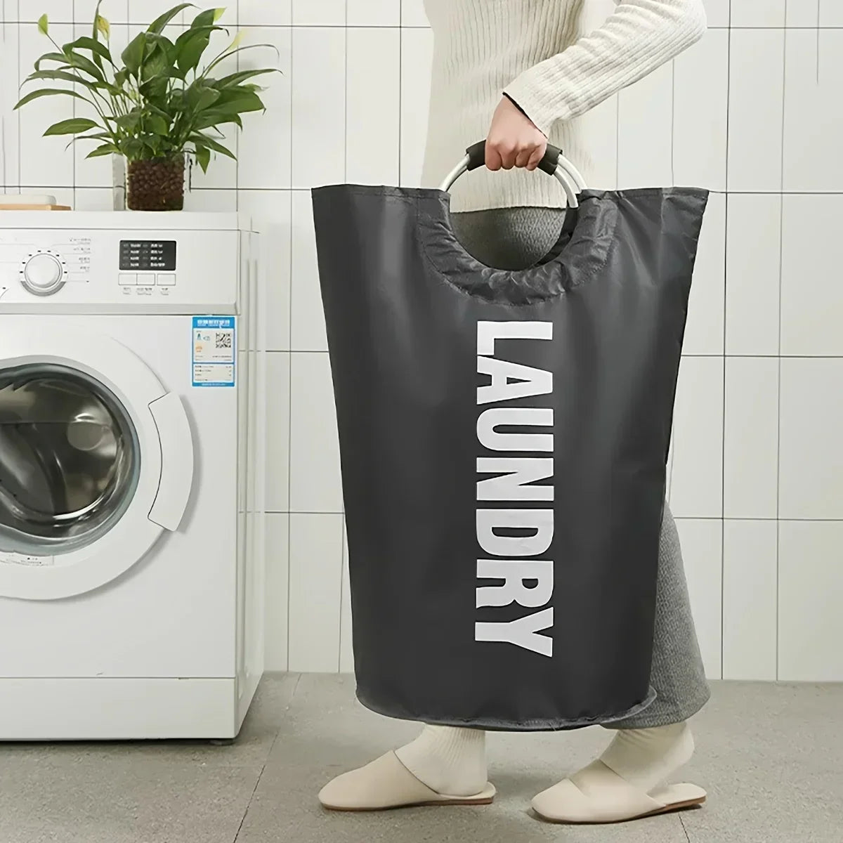 Oxford Fabric Laundry Basket Space-saving Clothes Storage Bag Waterproof Laundry Basket for Laundry Room Storage Organizer