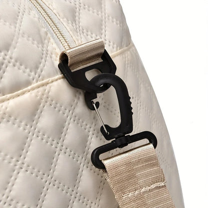 Casual nylon travel luggage bag,  large capacity sports and fitness storage, multi pocket portable weekender overnight bag