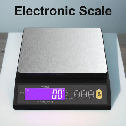 10kg/1g Digital Kitchen Scale Tare Function Electronic Food Scale LCD Display Gram Scale with Stainless Steel for Cooking Baking
