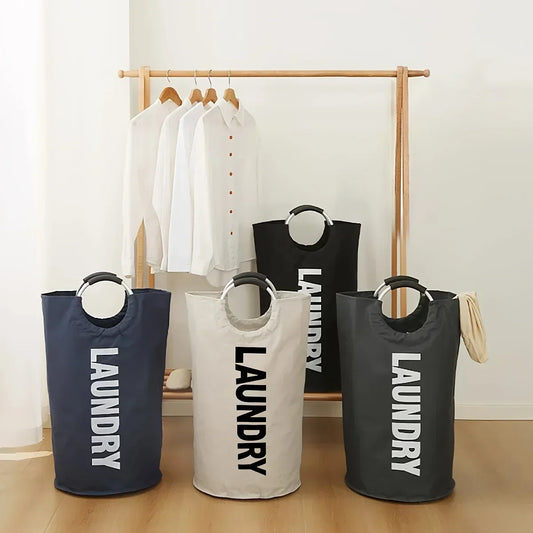 Oxford Fabric Laundry Basket Space-saving Clothes Storage Bag Waterproof Laundry Basket for Laundry Room Storage Organizer