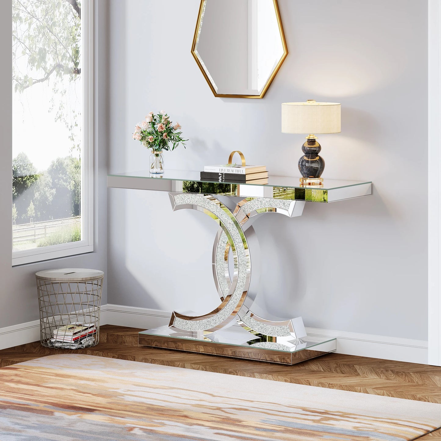 Modern Gold Entryway Table