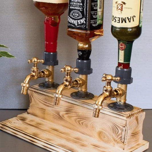 Wooden Liquor Dispenser Station