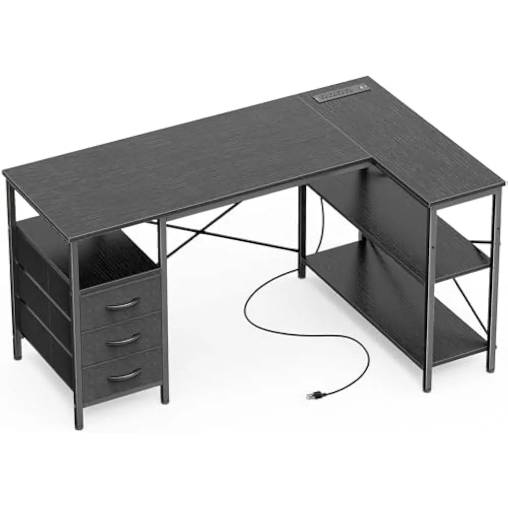 L Shaped Office Desk w/Power Outlets