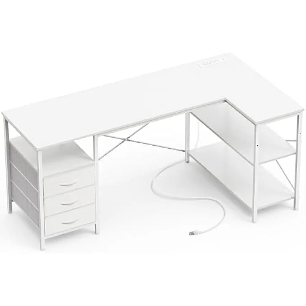 L Shaped Office Desk w/Power Outlets