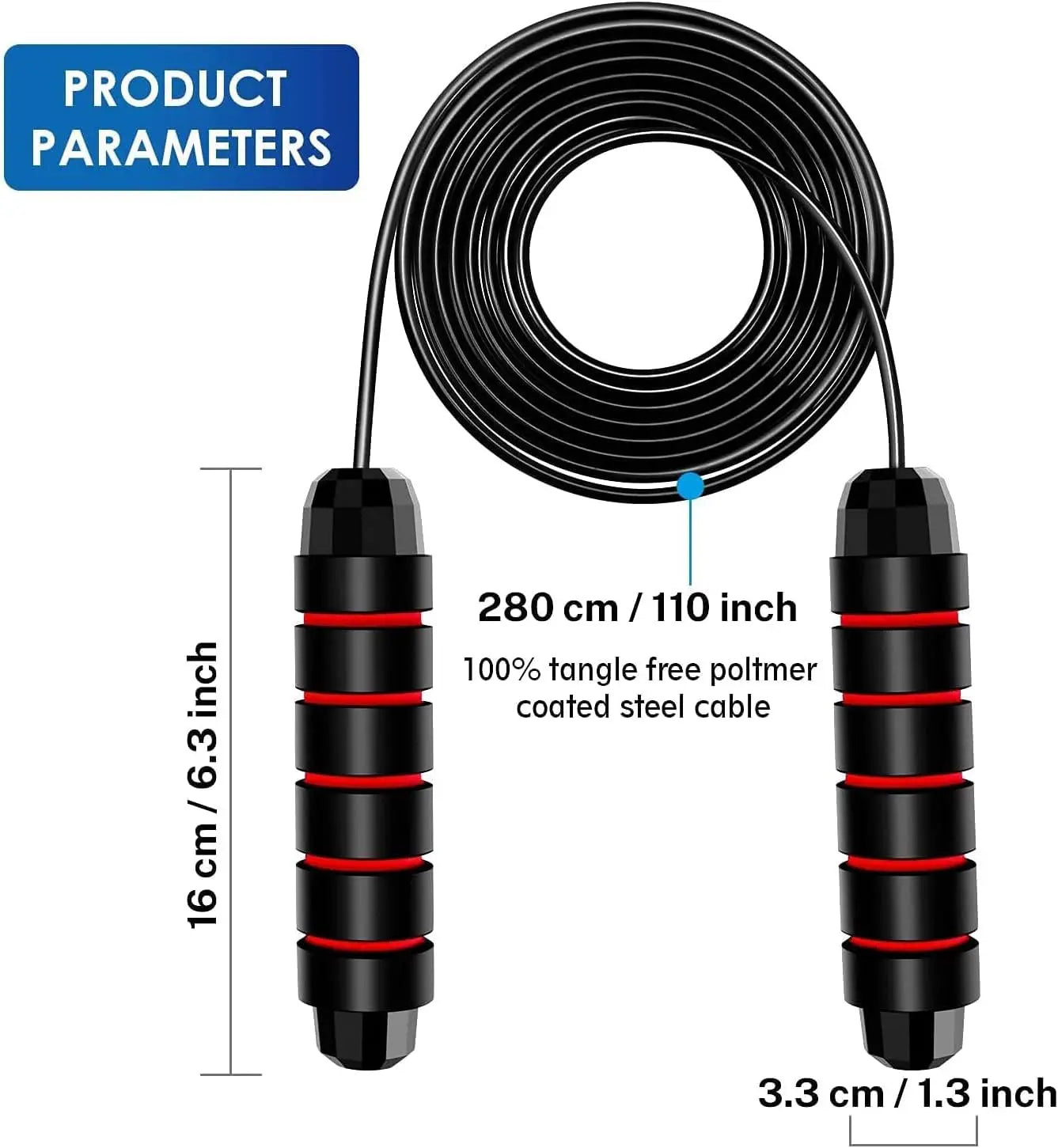 The New Jump Rope Steel Wire Skipping Exercise Adjustable Jumping Fitness Workout Training Home Sport Equipment Tangle-Free