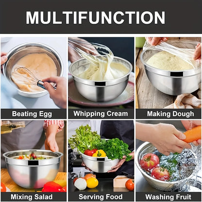 8pcs Stainless Steel Mixing Bowl Set