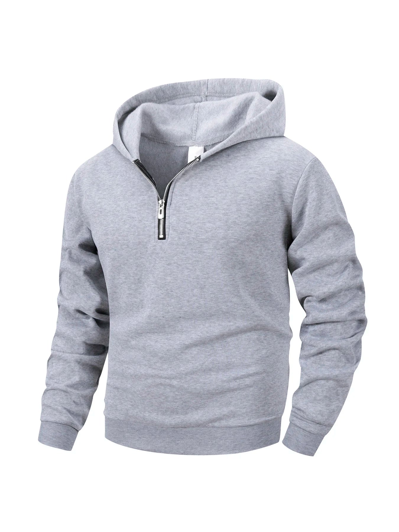 Men's Half Zipper Hooded Hoodies New Solid Color Long Sleeve Sweatshirts Autumn Loose Sport Warm Sweats Fashion Casual Pullover