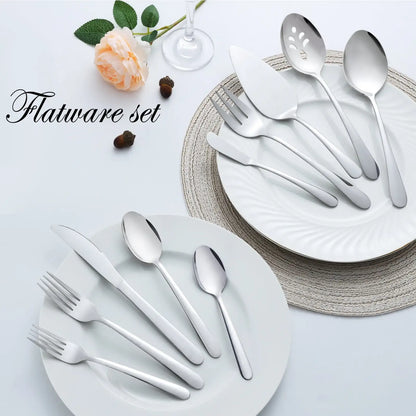 65 Pcs Stainless Steel Silverware Set
