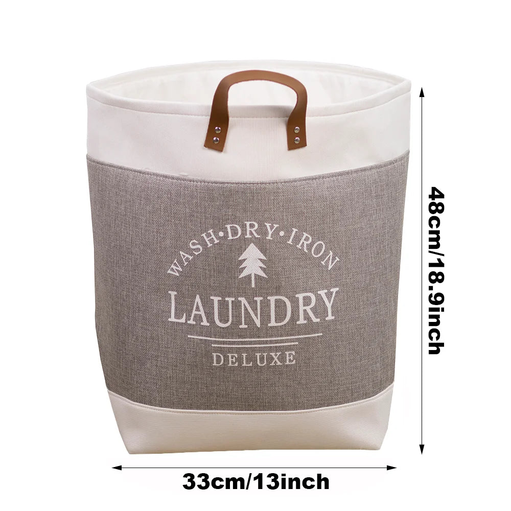 Oxford Fabric Laundry Basket Space-saving Clothes Storage Bag Waterproof Laundry Basket for Laundry Room Storage Organizer