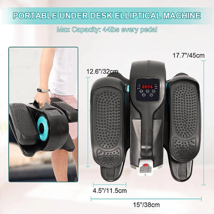 Under Desk Elliptical, Electric Seated Pedal Exerciser,  Leg Exerciser with Display Monitor, Remote Control Adjustable Speeds, E
