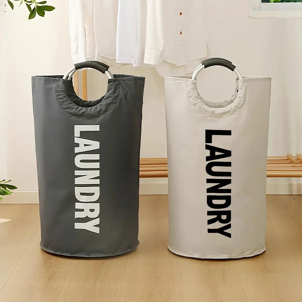 Oxford Fabric Laundry Basket Space-saving Clothes Storage Bag Waterproof Laundry Basket for Laundry Room Storage Organizer