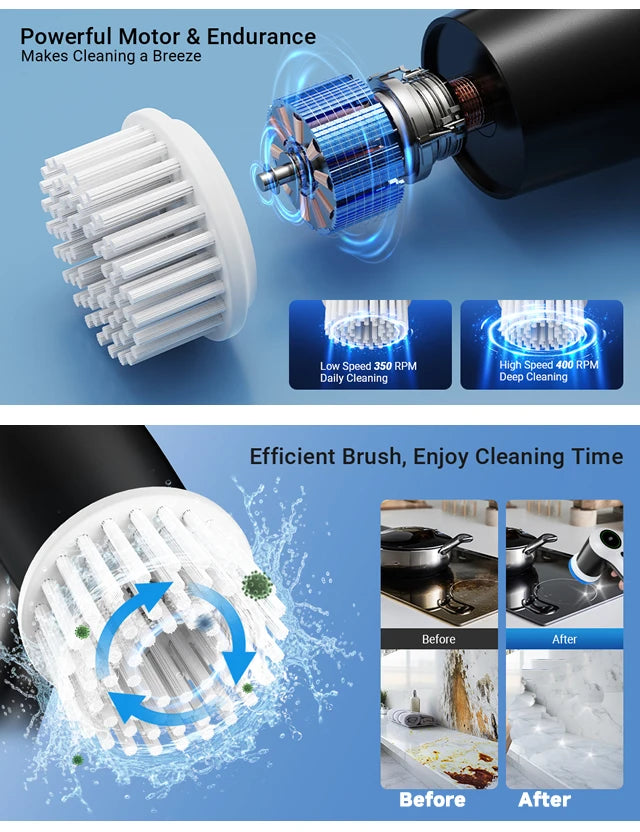 Household Multipurpose Electric Cleaning Brush Cordless Spin Scrubber Kitchen Gadgets Hair Brushes Bathroom Broom Toilet Mops