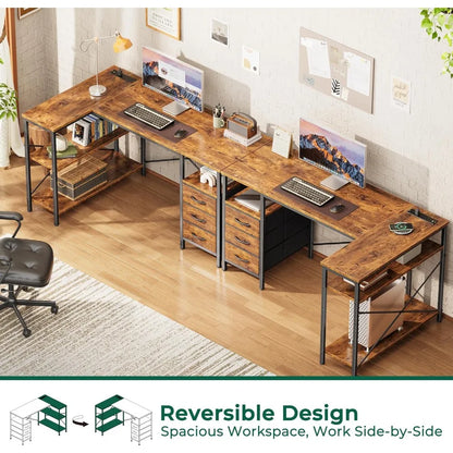 L Shaped Office Desk w/Power Outlets