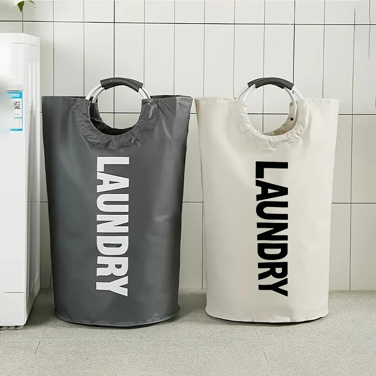 Oxford Fabric Laundry Basket Space-saving Clothes Storage Bag Waterproof Laundry Basket for Laundry Room Storage Organizer