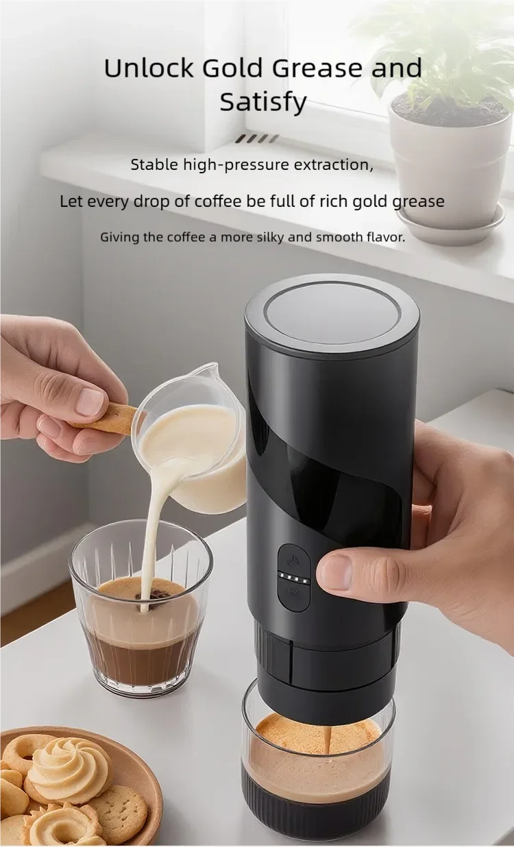 Portable Espresso Coffee Machine KFJ-1S-S1201C1 20Bar High Pressure Capsule/Ground Dual Extraction Travel /Office