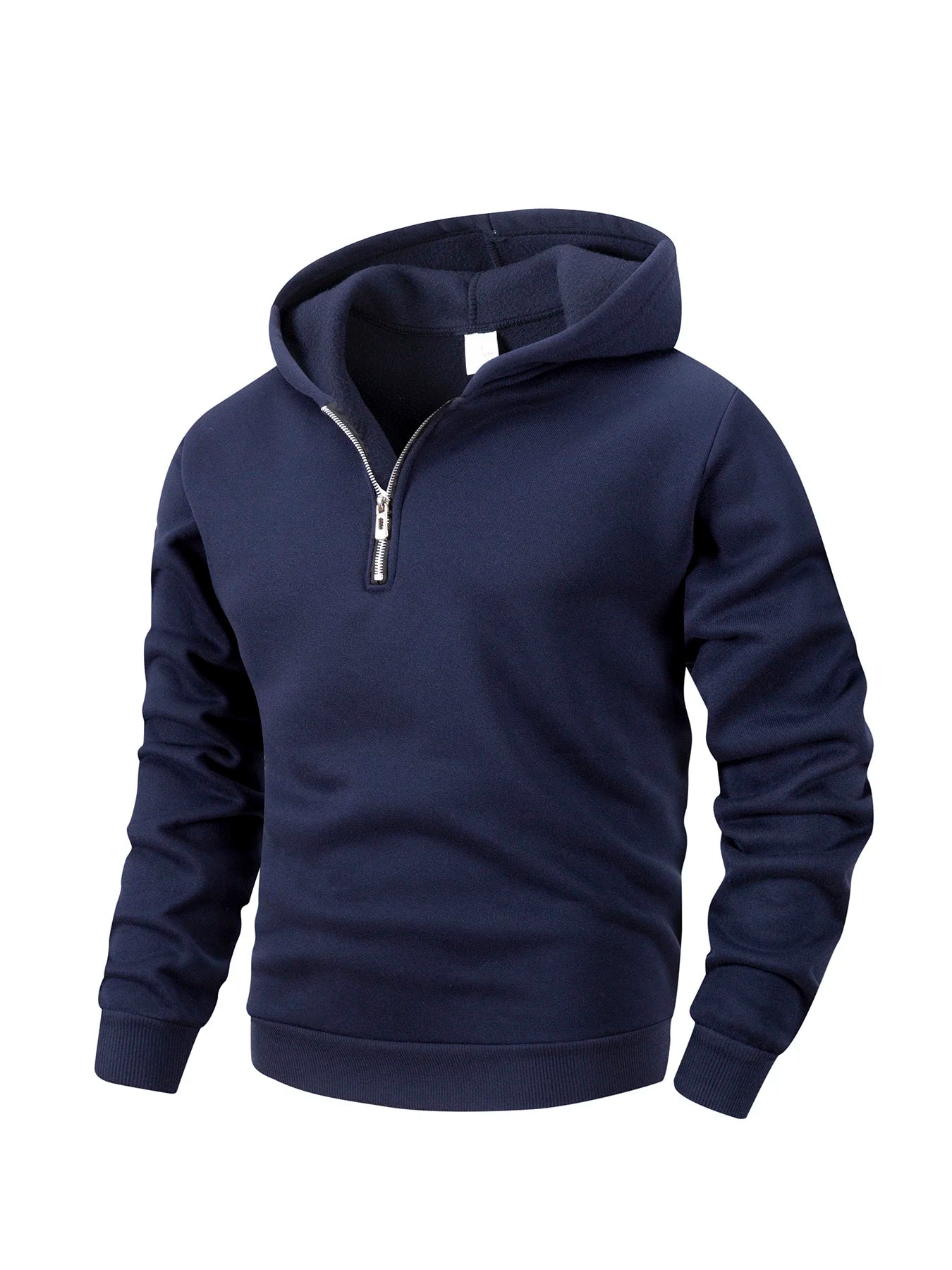 Men's Half Zipper Hooded Hoodies New Solid Color Long Sleeve Sweatshirts Autumn Loose Sport Warm Sweats Fashion Casual Pullover