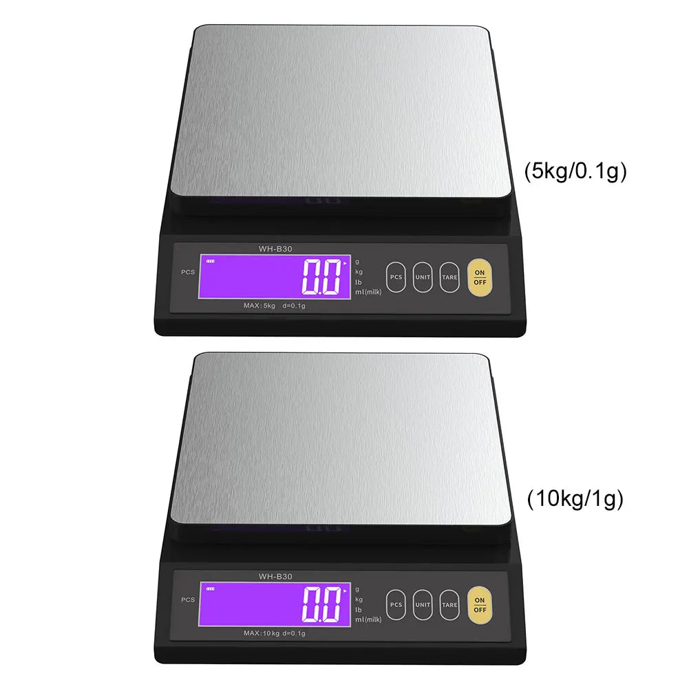 10kg/1g Digital Kitchen Scale Tare Function Electronic Food Scale LCD Display Gram Scale with Stainless Steel for Cooking Baking