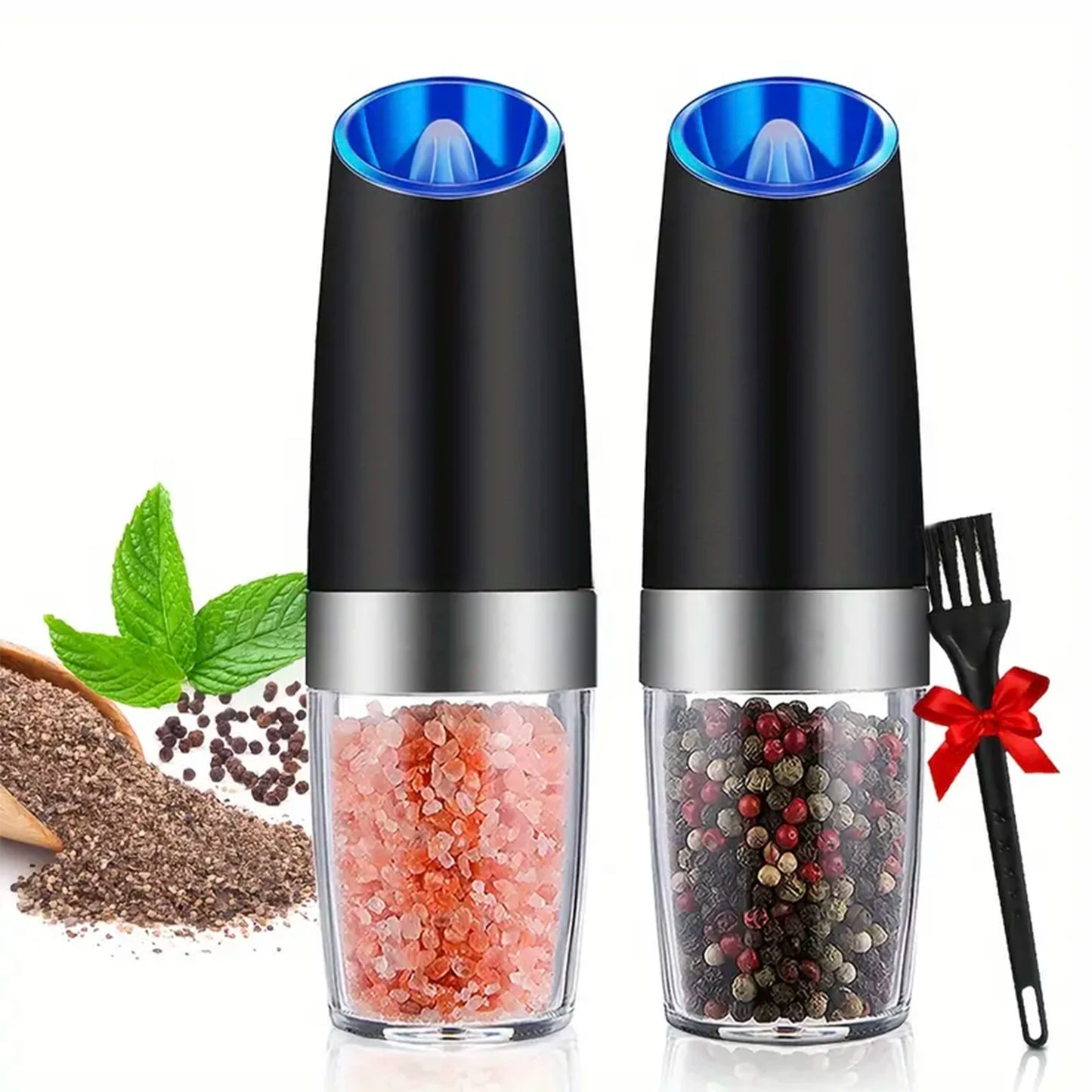 Gravity Electric Salt And Pepper Mill, Tilt To Grind Automatically, Battery Powered, Coarseness Adjustable, Upgraded Large Capac