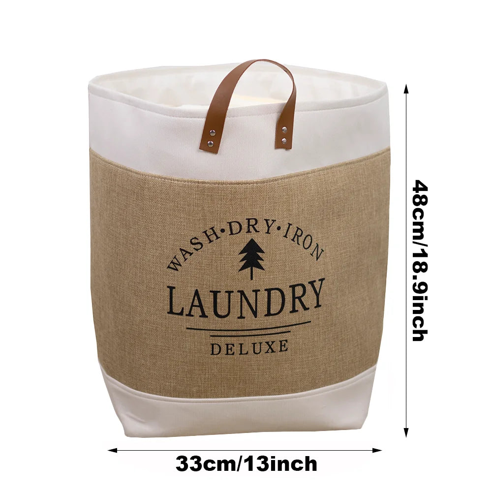Oxford Fabric Laundry Basket Space-saving Clothes Storage Bag Waterproof Laundry Basket for Laundry Room Storage Organizer