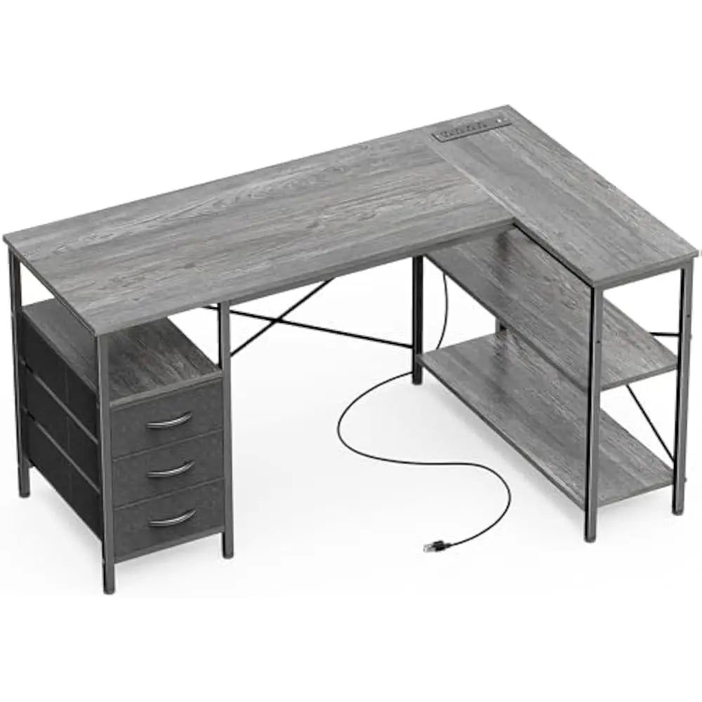 L Shaped Office Desk w/Power Outlets