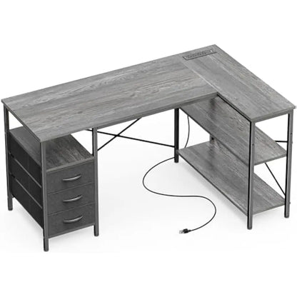 L Shaped Office Desk w/Power Outlets