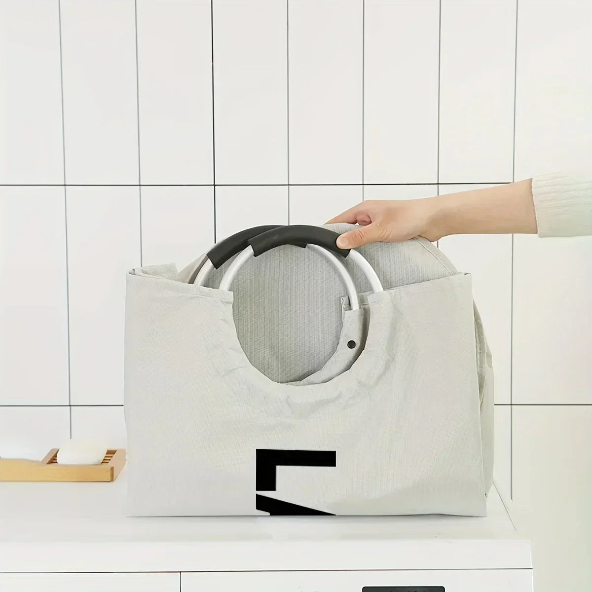 Oxford Fabric Laundry Basket Space-saving Clothes Storage Bag Waterproof Laundry Basket for Laundry Room Storage Organizer