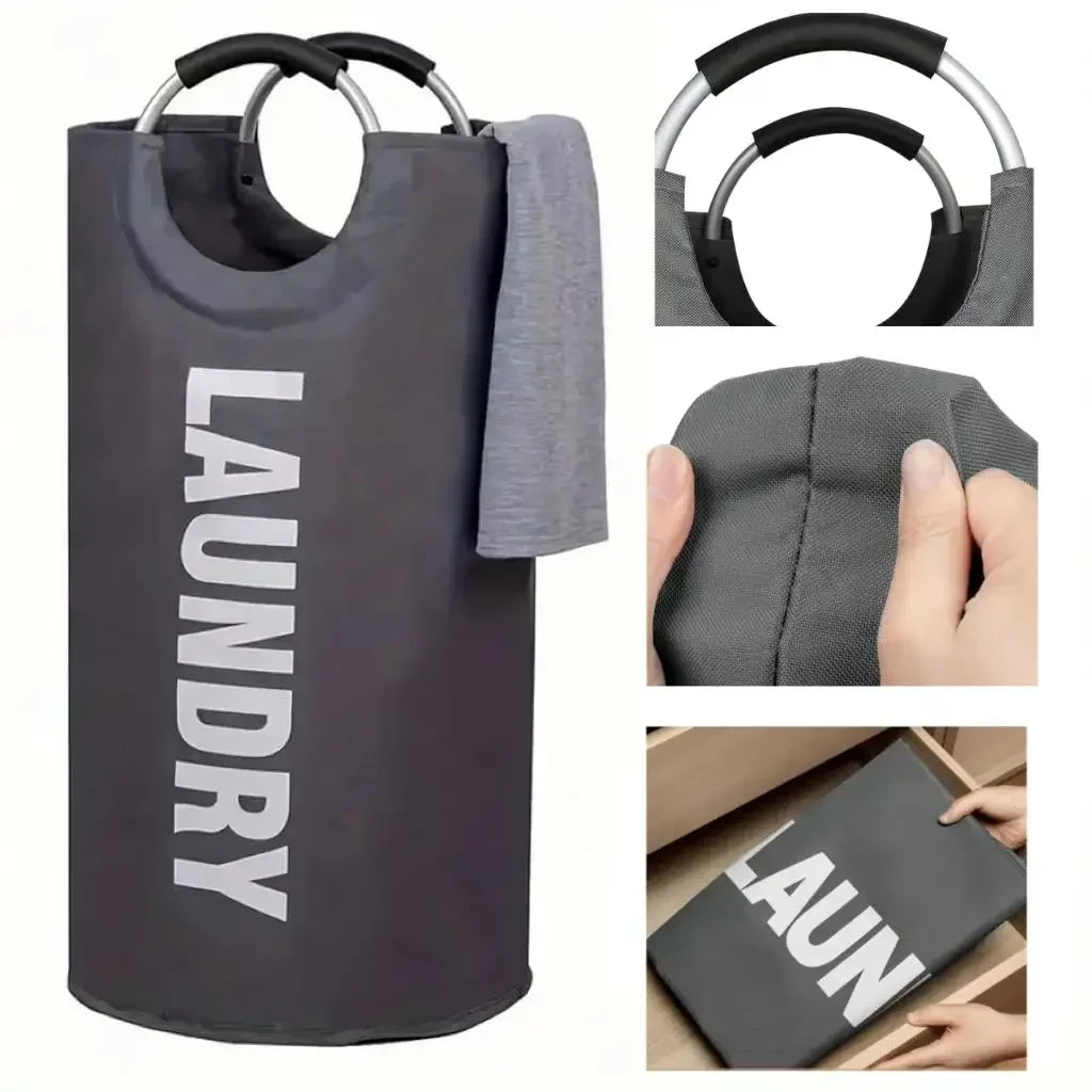 Oxford Fabric Laundry Basket Space-saving Clothes Storage Bag Waterproof Laundry Basket for Laundry Room Storage Organizer