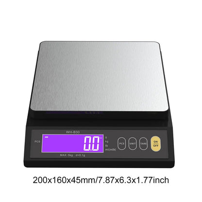 10kg/1g Digital Kitchen Scale Tare Function Electronic Food Scale LCD Display Gram Scale with Stainless Steel for Cooking Baking