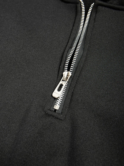 Men's Half Zipper Hooded Hoodies New Solid Color Long Sleeve Sweatshirts Autumn Loose Sport Warm Sweats Fashion Casual Pullover