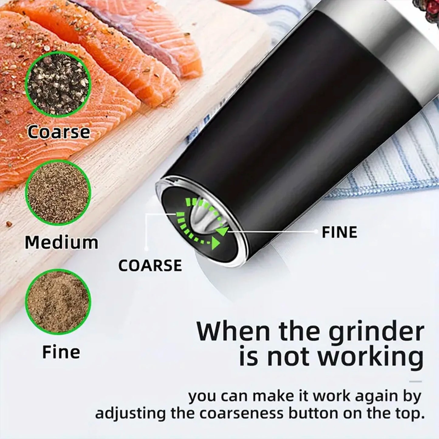 Gravity Electric Salt And Pepper Mill, Tilt To Grind Automatically, Battery Powered, Coarseness Adjustable, Upgraded Large Capac