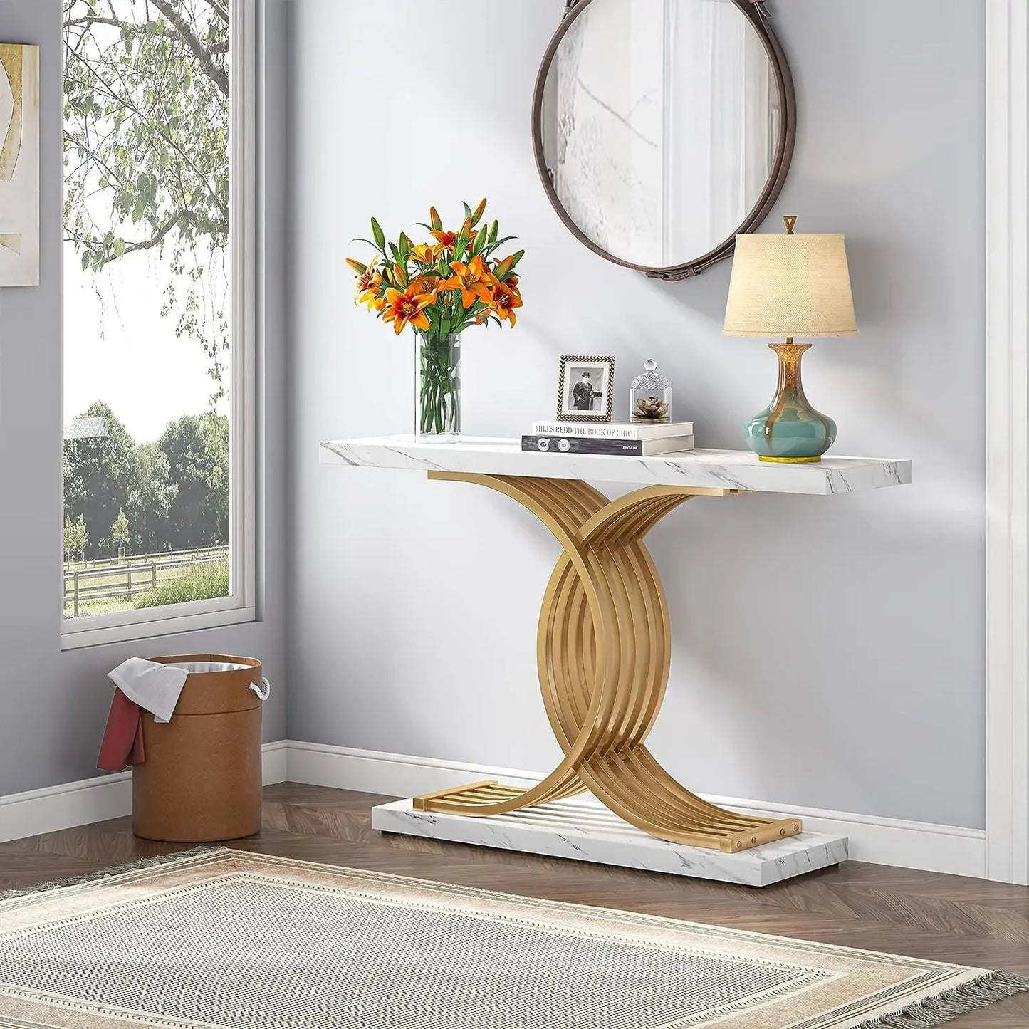 Modern Gold Entryway Table