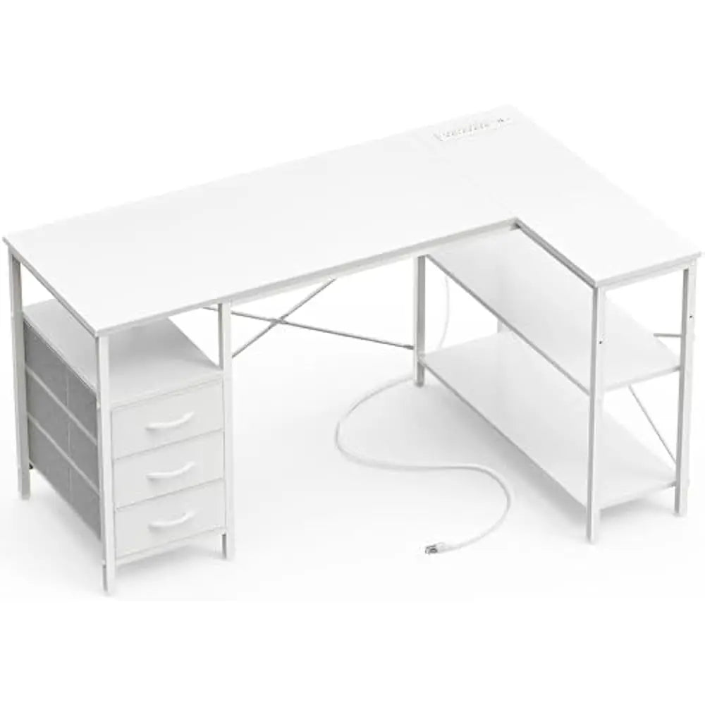L Shaped Office Desk w/Power Outlets