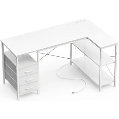 L Shaped Office Desk w/Power Outlets