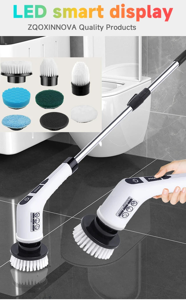 Household Multipurpose Electric Cleaning Brush Cordless Spin Scrubber Kitchen Gadgets Hair Brushes Bathroom Broom Toilet Mops
