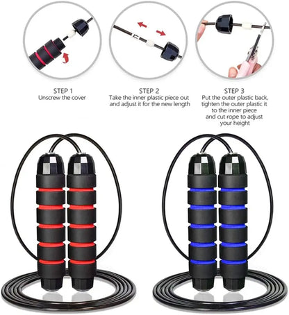 The New Jump Rope Steel Wire Skipping Exercise Adjustable Jumping Fitness Workout Training Home Sport Equipment Tangle-Free