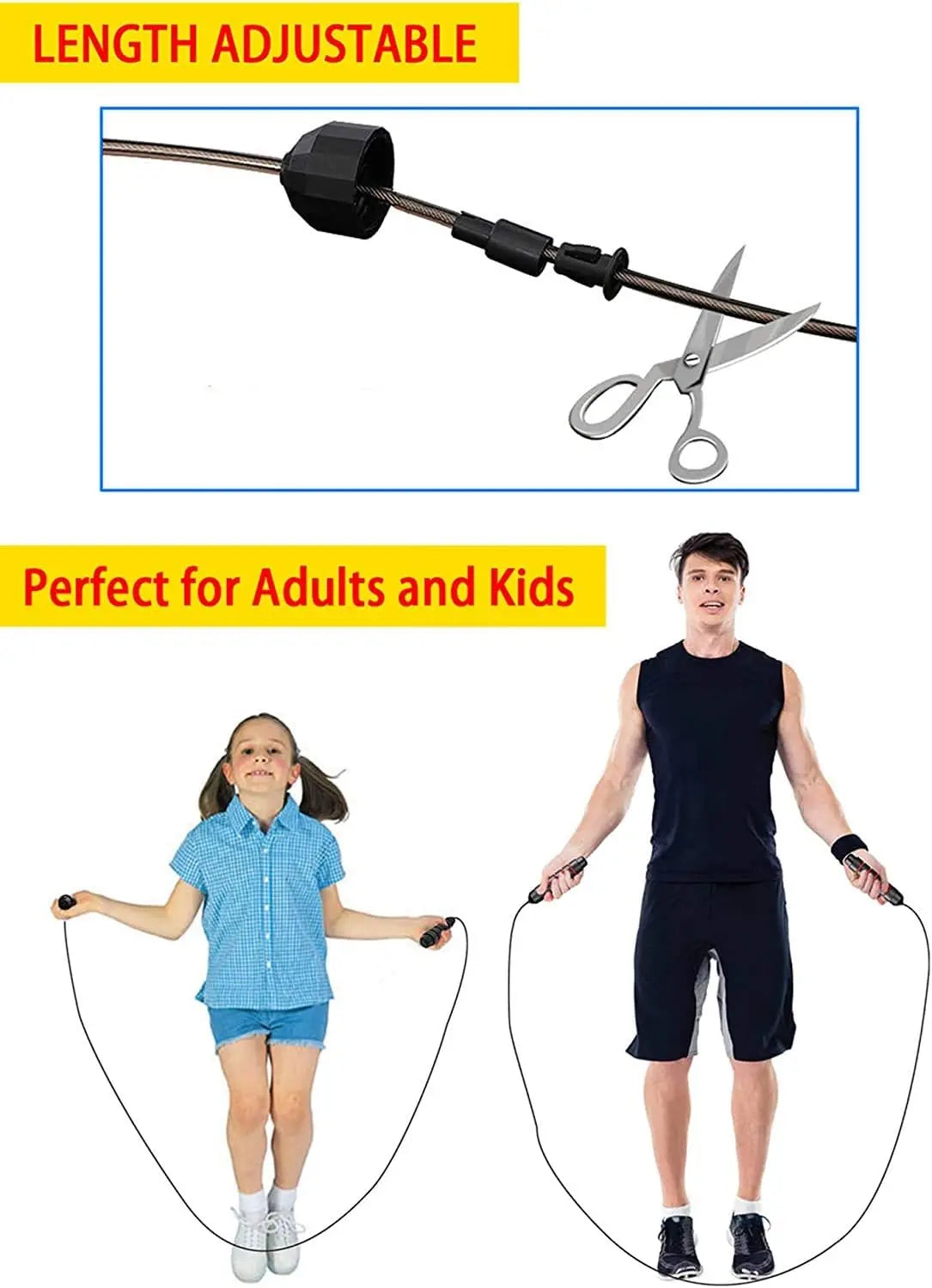 The New Jump Rope Steel Wire Skipping Exercise Adjustable Jumping Fitness Workout Training Home Sport Equipment Tangle-Free