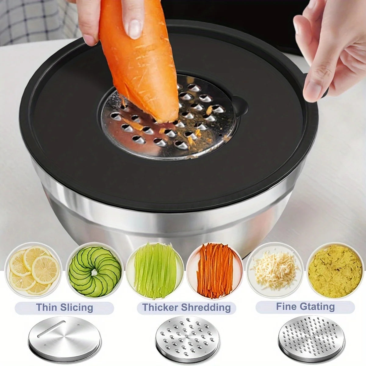 8pcs Stainless Steel Mixing Bowl Set