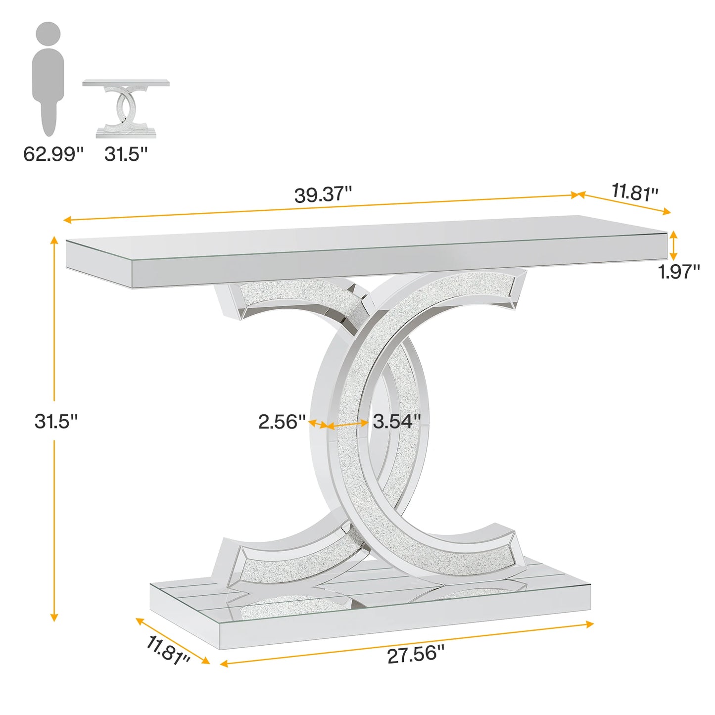 Modern Gold Entryway Table