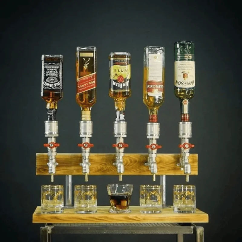 Wooden Liquor Dispenser Station