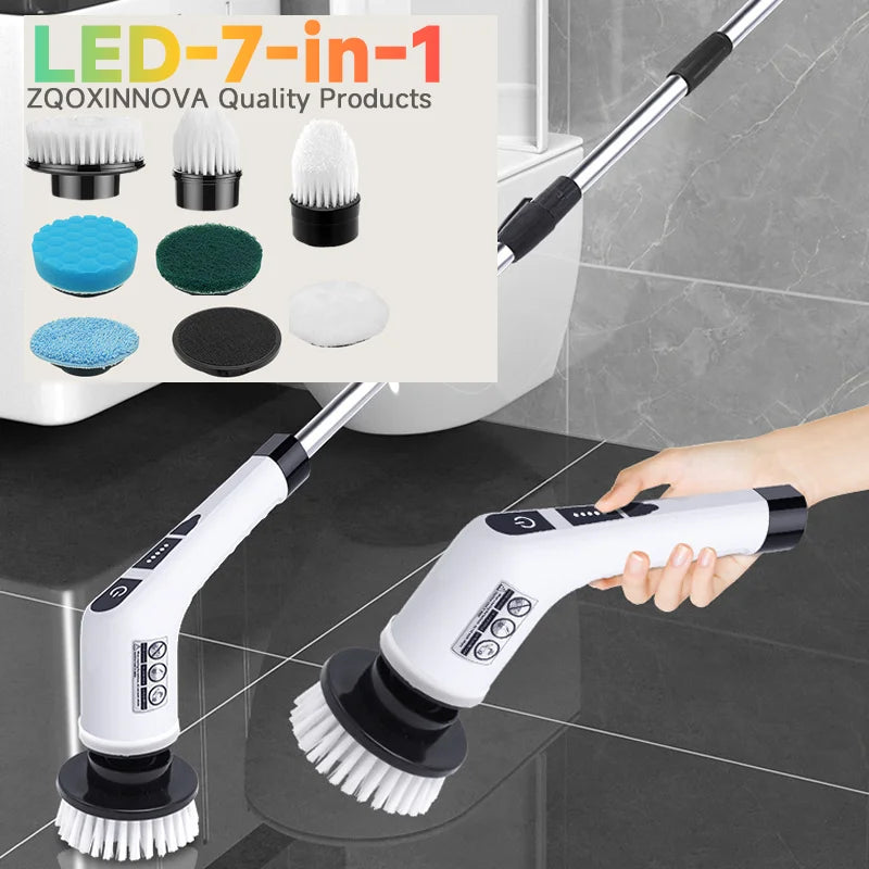 Household Multipurpose Electric Cleaning Brush Cordless Spin Scrubber Kitchen Gadgets Hair Brushes Bathroom Broom Toilet Mops
